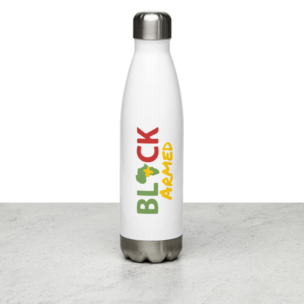 Black &amp; Armed Stainless Steel Water Bottle