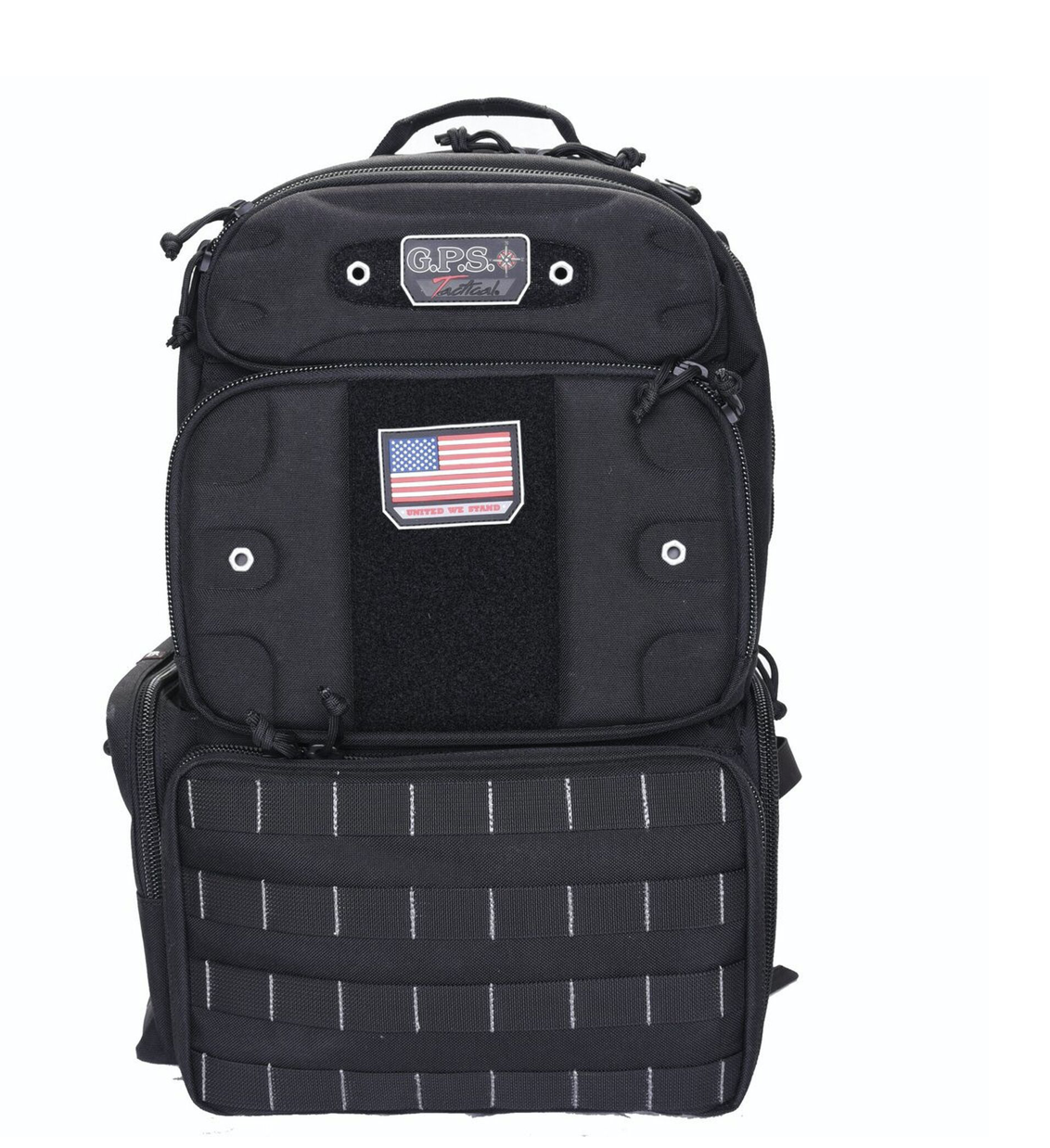 G Outdoors Tactical Range Backpack with Removable Pistol Storage, MOLLE Webbing &amp; Lockable Zippers Holds 4 Handguns, Ammo &amp; Accessories, Backpack Color: Black