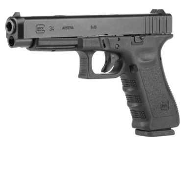 Glock G34 Gen3 9mm Luger 5.31&quot; 10+1 Black Steel Slide Black Polymer Grip Adj Sights