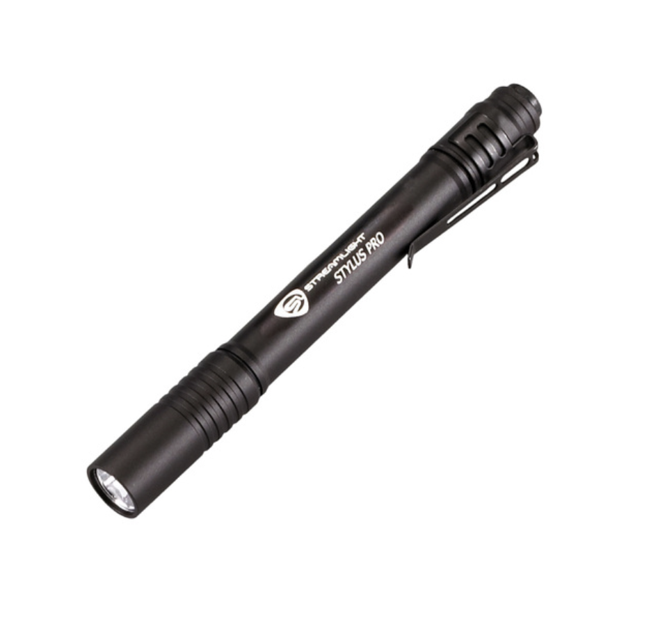 Streamlight 66118 Stylus Pro Penlight Black Anodized Aluminum White LED 100 Lumens 62 Meters Range
