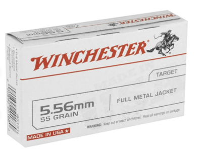 Winchester USA 5.56x45mm NATO Ammo 55 Grain Full Metal Jacket