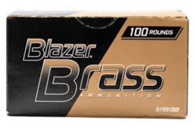 CCI Blazer Brass Handgun 9mm Luger 115 gr Full Metal Jacket (FMJ) 100 Per Box