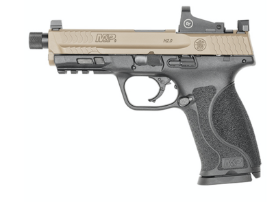 Smith &amp; Wesson M&amp;P 2.0 Full Size Special Series 9mm, 4.6&quot; Threaded Barrel, Armornite Finish, Flat Dark Earth Slide, Black Frame, Interchangeable Grips, Suppr Night Sights, 17rd
