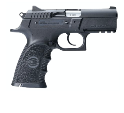 Bul Armory herokee Compact 9mm Luger Caliber with 3.66&quot; Barrel, 17+1 Capacity, Black Oxide Finish with Picatinny Rail Frame, Serrated Steel Slide &amp; Finger Grooved Aggressive Stippled Polymer Grip