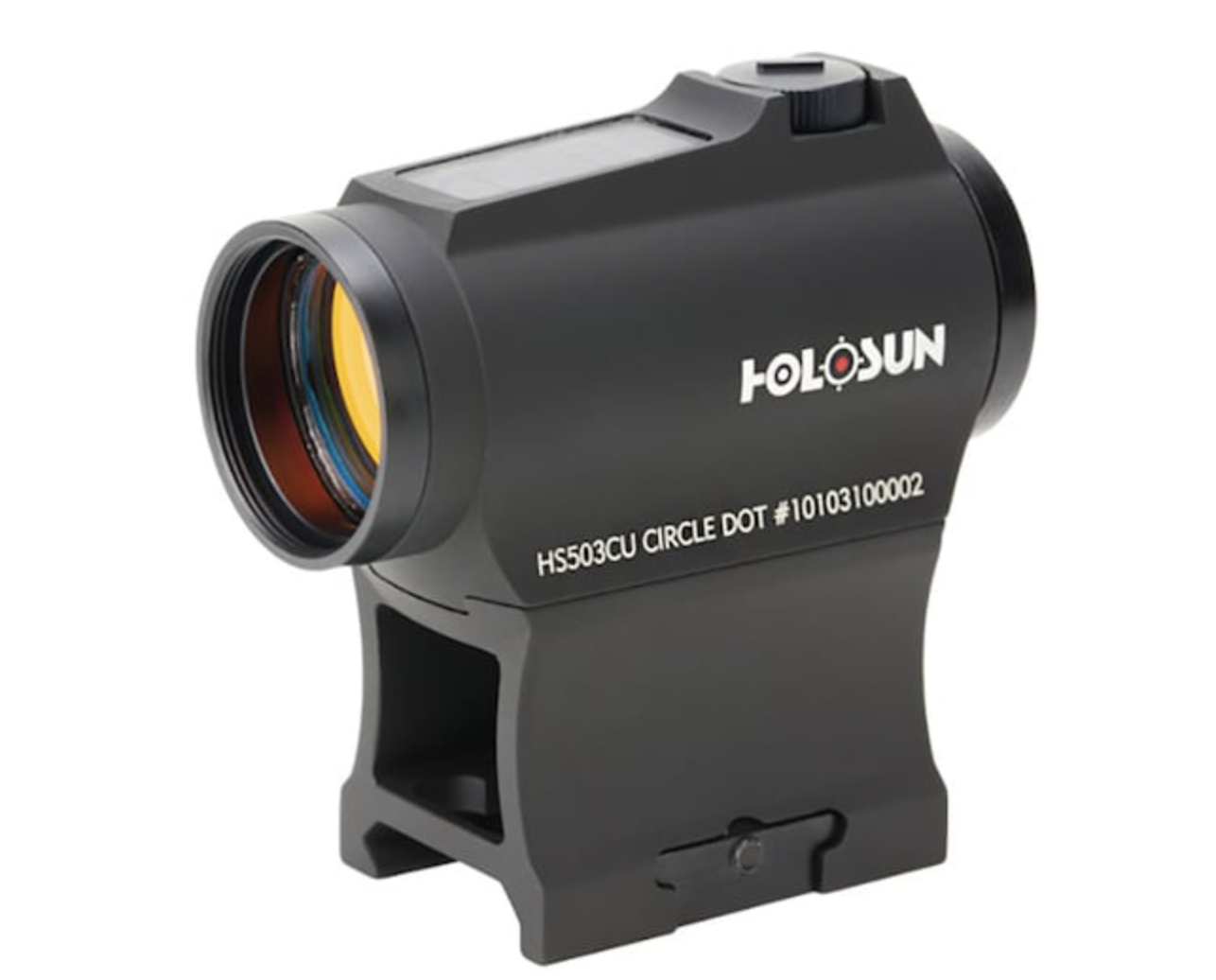 Holosun HS503CU HS503CU Black Anodized 1x 20mm 2/65 MOA Red Circle w/Dot Reticle Includes Battery/Cover/Lens Cloth/Mounts/T10 L Key