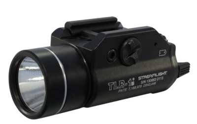 Streamlight 69210 TLR-1S Weapon Light w/Strobe For Handgun 300 Lumens Output White LED Light Glock Style Rail/Picatinny Mount Black Anodized Aluminum
