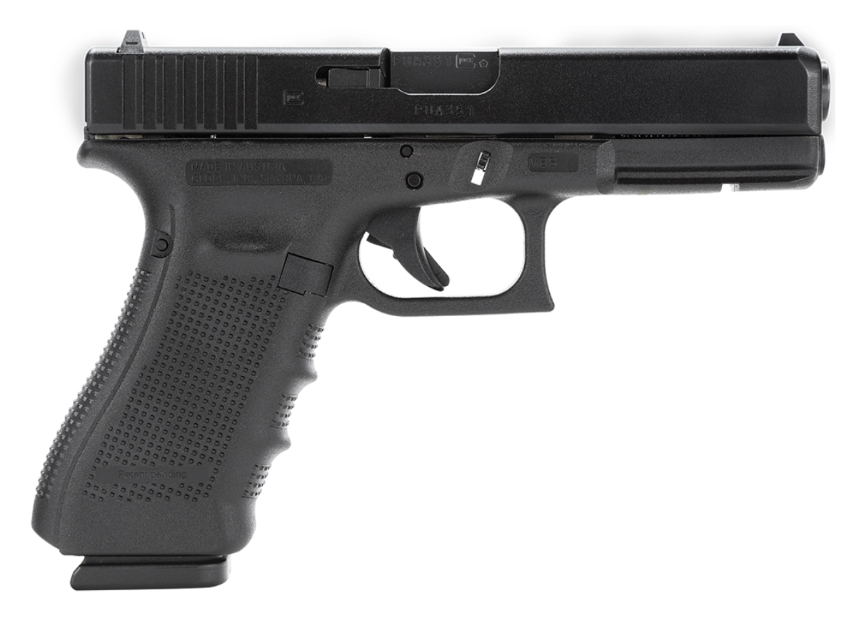 Glock G37 Gen4 45 GAP 4.49&quot; 10+1 Black Steel Slide Black Interchangeable Backstrap Grip Fixed Sights
