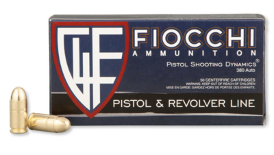 Fiocchi Range Dynamics 380 ACP 95 gr 960 fps Full Metal Jacket (FMJ) 50 Bx