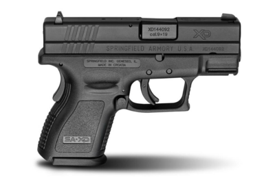 Springfield Armory Model XD9801 Sub Compact Semi Automatic Handgun 9mm Luger 3&quot; Barrel 10 Rounds Essentials Package Black