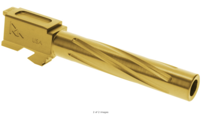 Rival Arms Precision V1 Drop-In Barrel 9mm Luger 4.49&quot; Gold PVD Finish 416R Stainless Steel Material for Glock 17 Gen3-4