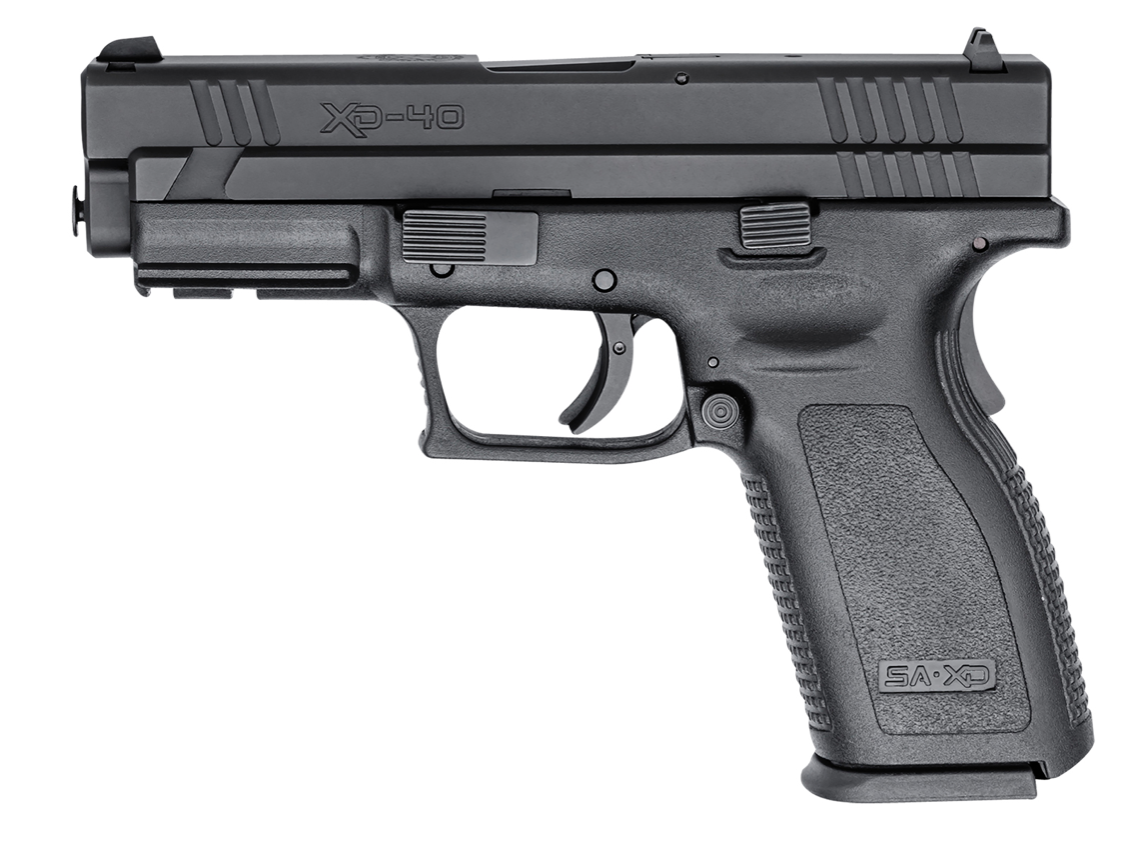 Springfield Armory XD9102 XD Service 40 S&amp;W 4&quot; 10+1 Railed Black Frame Black Melonite Steel Slide Black Polymer Grip