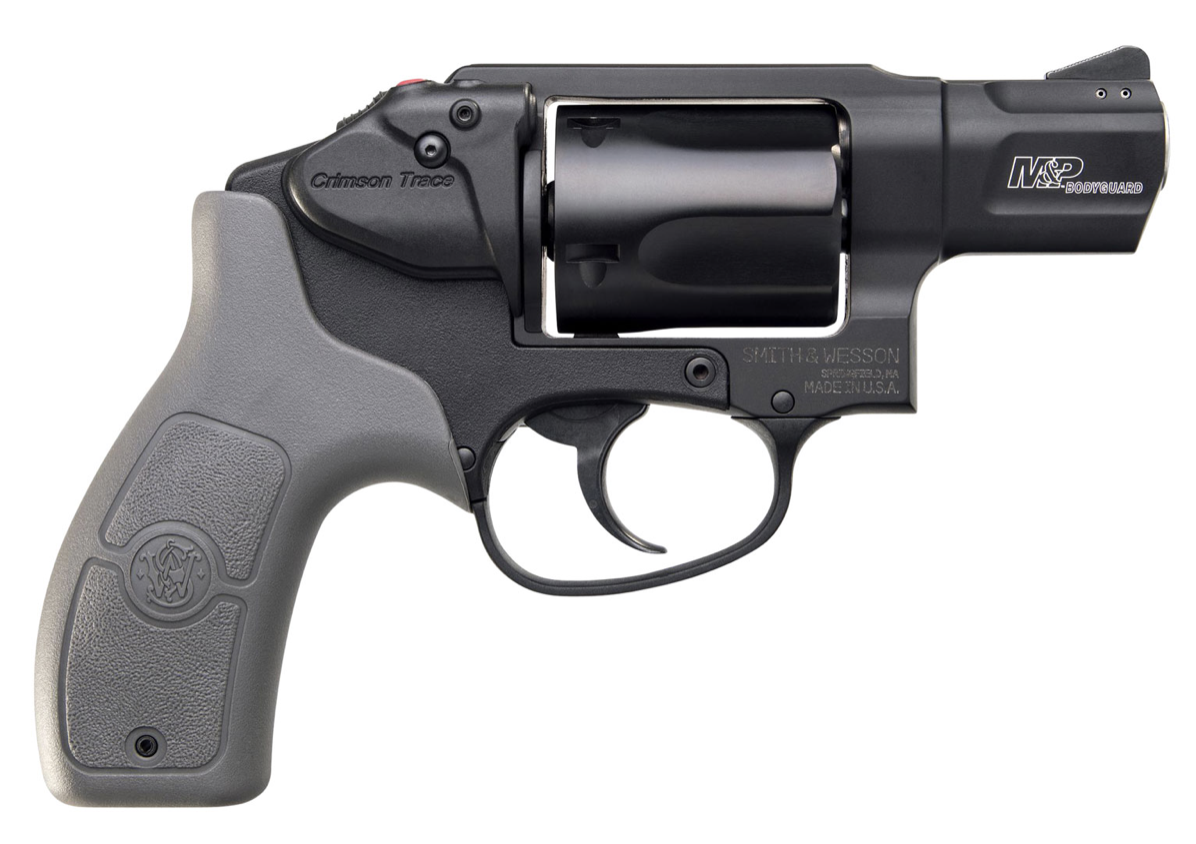 Smith &amp; Wesson 12056 M&amp;P Bodyguard *CA Compliant 38 S&amp;W Spl +P 5rd 1.88&quot; Black Stainless Steel Barrel, Black PVD Cylinder with Ambi Release, Matte Black Aluminum Frame with Gray Polymer Grip