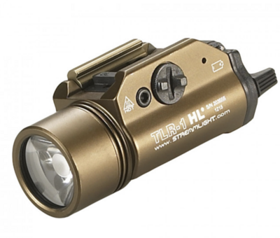 Streamlight 69266 TLR-1 HL Weapon Light For Handgun 1000 Lumens Output White LED Light 283 Meters Beam Glock Style Rail/Picatinny Mount Flat Dark Earth Aluminum