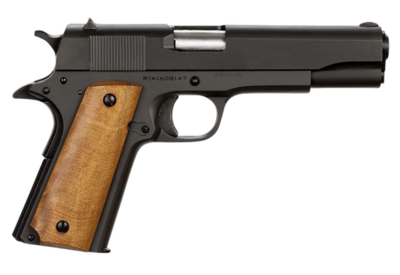 Rock Island GI Standard FS *CA Compliant 38 Super 5&quot; 9+1 Black Parkerized Steel Frame &amp; Slide Wood Grip