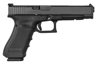 Glock G41 Gen4 MOS 45 ACP 5.31&quot; 10+1 Black Black Steel with MOS Cuts Slide Black Interchangeable Backstrap Grip