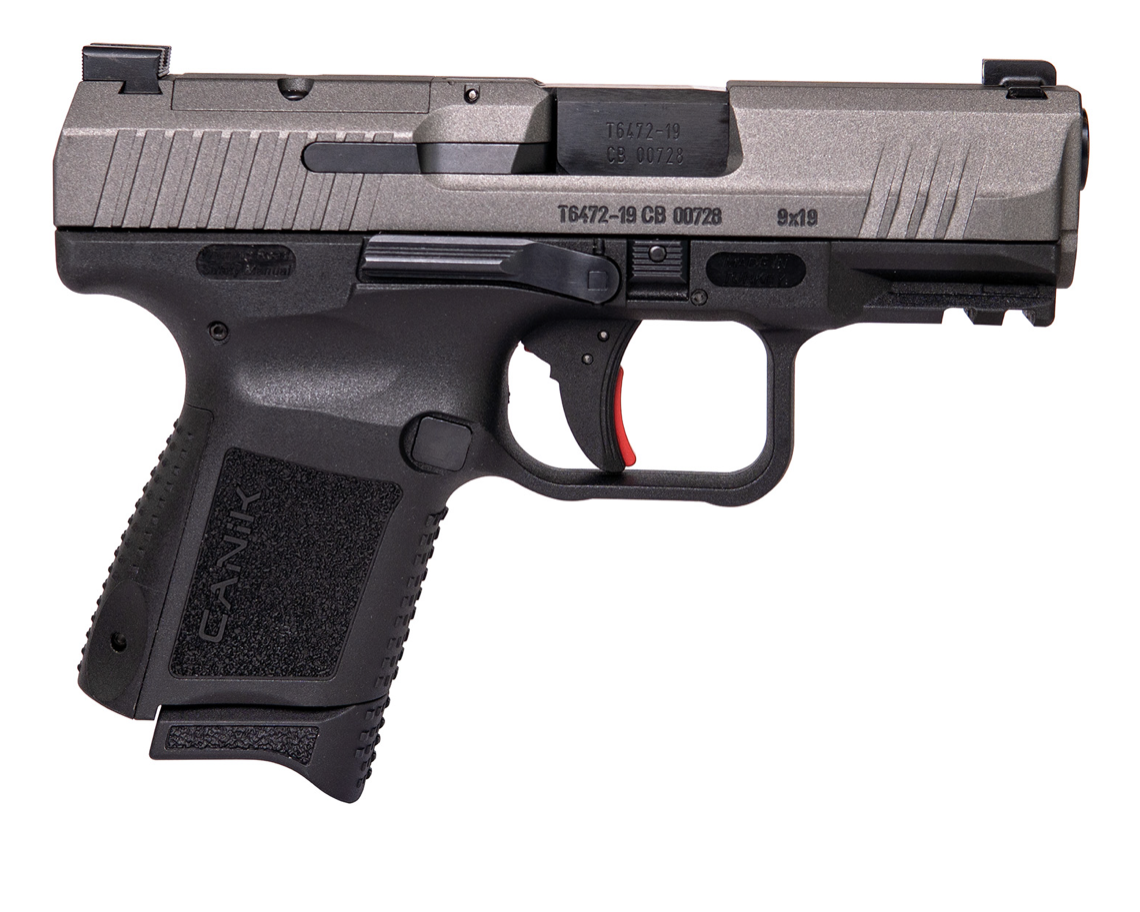 Canik TP9 Elite Subcompact 9mm Luger 3.60&quot;  12+1 Black Tungsten Gray Cerakote Steel Slide Black Interchangeable Backstrap Grip