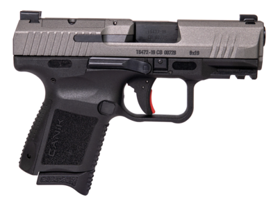 Canik TP9 Elite Subcompact 9mm Luger 3.60&quot;  12+1 Black Tungsten Gray Cerakote Steel Slide Black Interchangeable Backstrap Grip