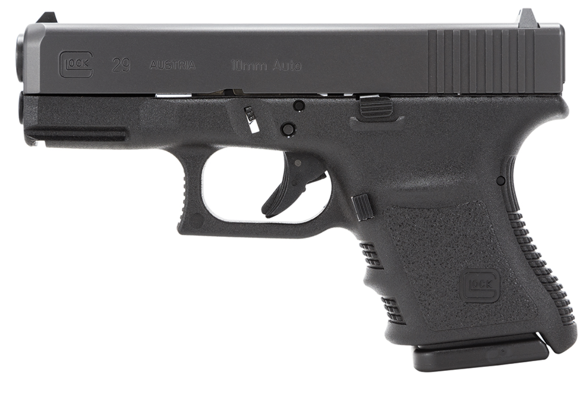 Glock G29SF 10mm Auto 3.77&quot; 10+1 Black Steel Slide Black Polymer Grip Fixed Sights