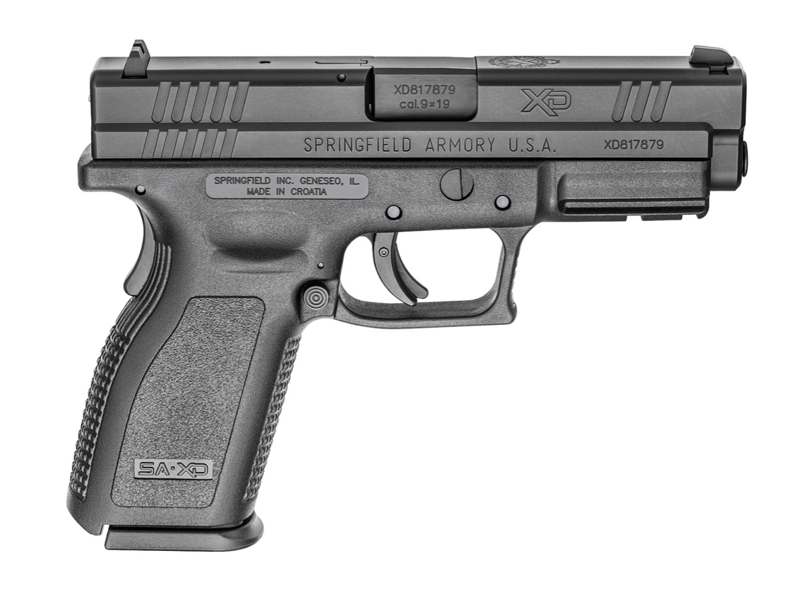 Springfield Armory XD9101CA XD Service Defender Legacy *CA Compliant 9mm Luger 4&quot; 10+1 Railed Black Frame Black Melonite Steel Slide Black Polymer Grip