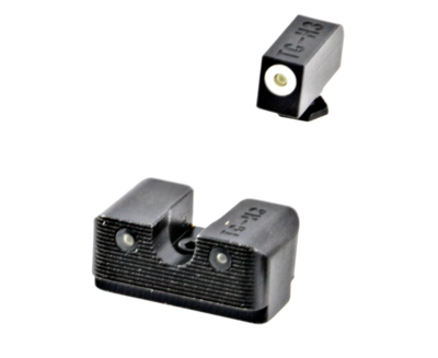 TruGlo TG231G1W Tritium Pro Night Sights Square Low Set Green with White Outline Front/U-Notch Green Rear with Nitride Fortress Finished Frame for Most Glock (Except MOS Variants)