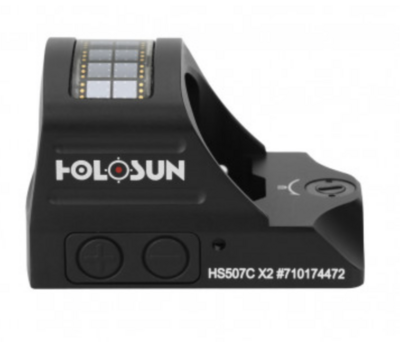 Holosun HS507CX2 HS507C X2 Black Anodized 1x 2/32 MOA Red Circle w/Dot Reticle Includes Battery/Lens Cloth/T10 L Key