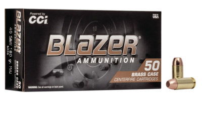CCI Blazer Brass 40 S&amp;W 180 gr Full Metal Jacket (FMJ) 50 Bx