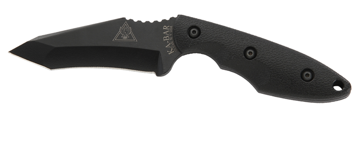Ka-Bar 2486 TDI Hell Fire 3.56&quot; Fixed Recurve Tanto Plain 1095 Cro-Van Blade Black Ultramid Handle