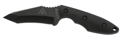 Ka-Bar 2486 TDI Hell Fire 3.56&quot; Fixed Recurve Tanto Plain 1095 Cro-Van Blade Black Ultramid Handle