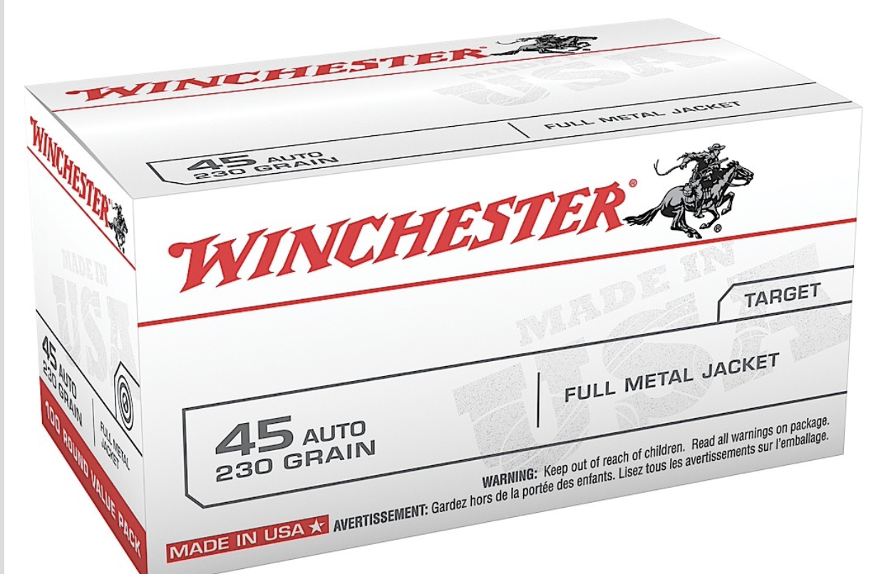 Winchester Ammo USA45AVP USA 45 ACP 230 gr Full Metal Jacket (FMJ) 100 Bx