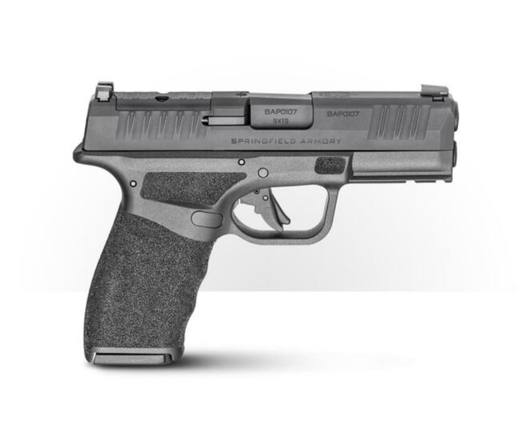 Springfield Armory Hellcat Pro OSP 9mm Luger 3.70&quot; 15+1 Overall Black Finish with Serrated Melonite Steel with Optic Cut Slide, Adaptive Textured Polymer Grip &amp; Picatinny Rail Includes 2 Mags