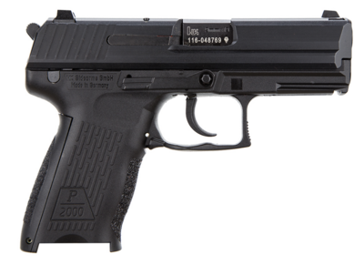 HK P2000 V3 Sub-Compact 9mm Luger 10+1 3.26&quot; Black Polygonal Rifled Barrel Black Serrated Slide Black Polymer Frame w/Picatinny Rail &amp; Serrated Trigger Guard Black Finger Grooved Polymer Grips Right H