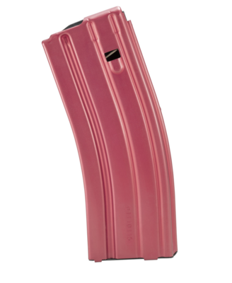 DuraMag Replacement Magazine Red Aluminum with Black Follower Detachable 30rd 223 Rem, 300 Blackout, 5.56x45mm NATO for AR-15