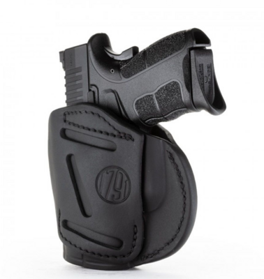 1791 4-WAY CONCEALMENT &amp; BELT LEATHER IWB &amp; OWB HOLSTER - STEALTH BLACK, LEATHER, RIGHT HANDED, SIZE 4