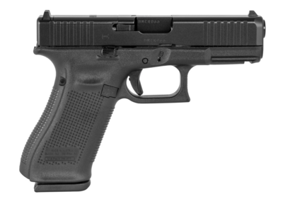 Glock  G45 Gen5 Compact Crossover MOS 9mm Luger 4.02&quot; Glock Marksman Barrel 10+1, Black Frame &amp; MOS nDLC Compact Slide, Modular Backstrap, Flared Mag-Well, Extended Floor Plate, Ambidextrous Slide Sto