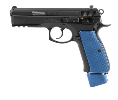 CZ USA CZ 75 SP-01 Competition 9mm Luger Caliber with 4.60&quot; Non-Tilted Barrel, 10 + 1 or  21+1 Capacity, Black Polycoat Finish Picatinny Rail &amp; Beavertail Frame, Inside Railed Black Slide &amp; Checkered 