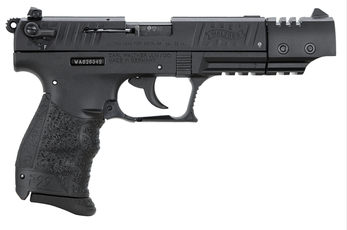 Walther Arms P22 Target *CA Compliant 22 LR 5&quot; 10+1 Black Frame with Black Tenifer Steel Slide &amp; Black Polymer Grip