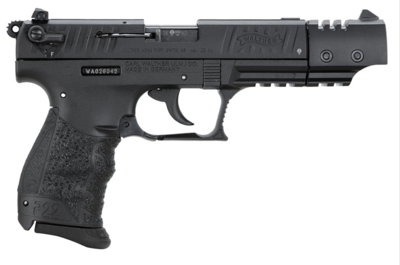 Walther Arms P22 Target *CA Compliant 22 LR 5&quot; 10+1 Black Frame with Black Tenifer Steel Slide &amp; Black Polymer Grip