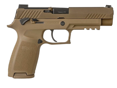 Sig Sauer P320 M17 9mm Luger Caliber with 4.70&quot; Barrel, 17+1 or 21+1 Capacity, Overall Coyote PVD Finish Stainless Steel, Picatinny Rail Frame, Serrated Slide, Polymer Grip &amp; Manual Safety