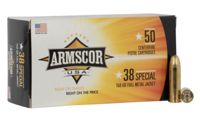 Armscor 38 Special 158 gr Full Metal Jacket (FMJ) 50 Bx