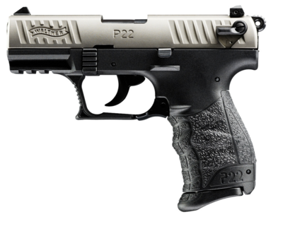 Walther Arms 5120336 P22 *CA Compliant 22 LR Caliber with 3.42&quot; Barrel, 10+1 Capacity, Black Finish Picatinny Rail Frame, Serrated Nickel Steel Slide &amp; Interchangeable Backstrap Grip
