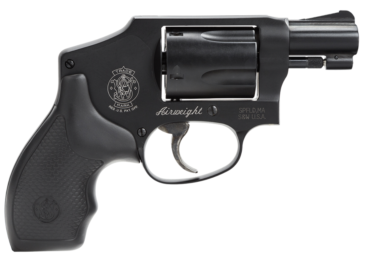 Smith &amp; Wesson 150544 Model 442 38 S&amp;W Spl +P 5rd 1.88&quot; Black Stainless Steel Barrel, Black Caron Steel Cylinder, Black Aluminum Frame with Black Polymer Grip &amp; No Internal Lock
