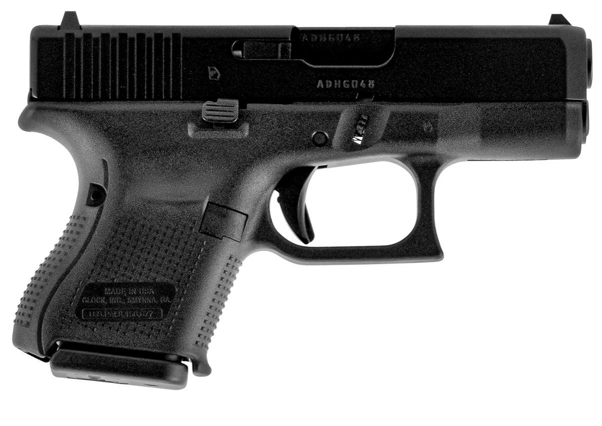 Glock G26 Gen5 Subcompact 9mm Luger Caliber with 3.43&quot; Glock Marksman Barrel, 10+1 Capacity, Overall Black Finish, Serrated Trigger Guard Frame, Serrated nDLC Steel Slide, Rough Texture Interchangeabl