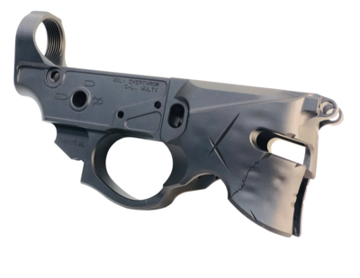 Sharps Bros SBLR07 Overthrow Stripped Lower Multi-Caliber Black Anodized Finish 7075-T6 Aluminum Material Compatible with Mil-Spec Parts for AR-15