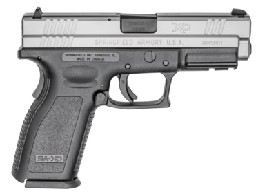Springfield Armory XD9302 XD Service *CA Compliant 40 S&amp;W Caliber with 4&quot; Barrel, 10+1 Capacity, Black Finish Picatinny Rail Frame, Serrated Stainless Steel Slide &amp; Polymer Grip