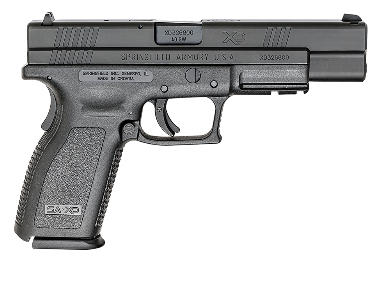 Springfield Armory XD9402 XD Tactical *CA Compliant 40 S&amp;W Caliber with 5&quot; Barrel, 10+1 Capacity, Black Finish Picatinny Rail Frame, Serrated Black Melonite Steel Slide &amp; Polymer Grip