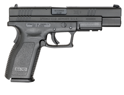 Springfield Armory XD9402 XD Tactical *CA Compliant 40 S&amp;W Caliber with 5&quot; Barrel, 10+1 Capacity, Black Finish Picatinny Rail Frame, Serrated Black Melonite Steel Slide &amp; Polymer Grip
