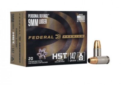 Federal Premium Personal Defense 9mm Luger 147 gr HST Jacketed Hollow Point 20 Per Box