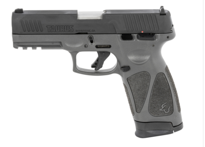 Taurus G3 9mm Luger Caliber with 4&quot; Barrel, 15+1 or 17+1 Capacity, Gray Finish Picatinny Rail Frame, Serrated Matte Black Steel Slide &amp; Polymer Grip Includes 2 Mags