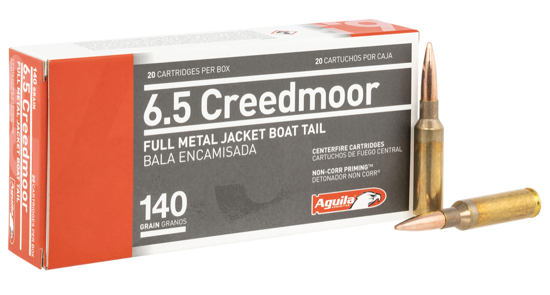 Aguila 6.5 Creedmoor 140 gr Full Metal Jacket Boat-Tail (FMJBT) 20 Bx
