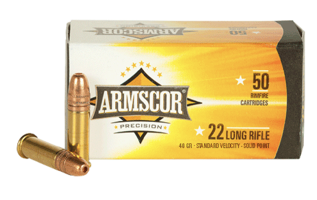 Armscor Precision 22 LR 40 gr 1125 fps Standard Velocity Solid Point 50 Bx